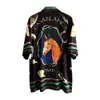 24ss casablanca Chemises décontractées pour hommes Horse Horse Head Art Print Texture Cuban Neck Drop Short Flower Shirt Third Style Casablanc