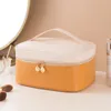 Färgblockfack kosmetisk väska ljus lyx bärbar handväska multifunktionell vattentät toalettväska