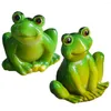 Garden Decorations 2 Pcs Micro Landscape Frog Ornaments Resin Animal Decor Shaped Adornments Outdoor Pool Swimming Decors Scene