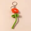 Schlüsselanhänger Lanyards Mode handgefertigte gestrickte Blütenschlüsselketten für Autoschlüssel -Souvenir Geschenke für Frauen Männer Handtasche Hängen von Schlüsselringen DIY Accessoires