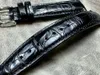 Titta på band nya stilar sällsynta 20mm 21mm 22mm svart premium krokodil läder rem äkta läderband