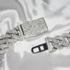 Kibo Gems Hot Sale 925 Sterling Silver with Gold Cubed Cuban Link Chain Hip Hop Moissanite Diamond Miami Saile