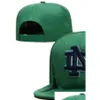 قبعات القبعات 2023 جميع مشجعي الفريق USA College Baseball القابلة للتعديل Notre Dame Fighting Irish Hat في الميدان مزيج حجم مغلق بيل با OTXGJ