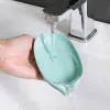 Dishes Leaf Shape Soap Box Drain Soap Holder Bathroom Accessories Suction Cup Soap Dish Tray Soap Dish for Bathroom Soap Container