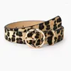 Cinture da donna leopardo serpente zebra zebra mokinkkin cos pelle cricolare perno fibbia dorata per abiti da jeans