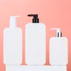 Storage Bottles 20pcs 250/350/500ml Plastic Lotion Pump Bottle Square Flat White Shampoo Shower Gel Dispenser Body With