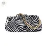 Tas mode zebrapatroon vrouwen schoudertassen ontwerper dikke ketens handtassen luxe pu lederen messenger dame koe purches klauwen