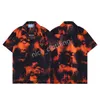 2024 designer skjorta herrknapp upp skjortor tryck bowling skjorta hawaii blommor casual skjortor män smala passade korta ärmkläder hawaiian belkis topp m-3xl