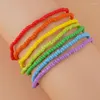 Braccialetti Link 7pcs/set semplice arcobaleno LGBT per uomini uomini modalità semi multicolori multicolore in perline