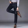 Herr jeans 2022 vinter herrar ull varma jeans klassisk affärsstil avslappnad förtjockad formell denim byxor svarta och blå byxor Brandl2404