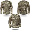 Tactische T-shirts handgeschilderde camouflagepatroon Casual T-shirt lange mouwen tactische camouflage t-shirt heren veer en herfst snel drogen T-shirt 240426