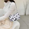 Totes Animal Pattern Print Canvas Axel underarm Bag Vintage Ladies Small Purse Handväskor Casual All-Match Fashion Women Square Påsar