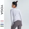 Aktywne koszule Tie Summer Yoga Okoła szyja Długie rękawowe top Tip Paspitting and Szybkie suszenie Sports T-shirt Seksowna i odchudzająca fitness