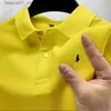 メンズTシャツファッショントレンドTシャツメンズストリート衣料品ボタンアッププルワークビジネスカジュアルサマーラペル短袖クイック乾燥ポロQ240426