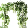 2PCS Wisteria Vine 7ft Artificial Flowers Silk Wisteria Garland Artificial Wisteria Vine Rattan Silk wiszący kwiat do wystroju 240425