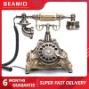 Tillbehör Beamio Real Antique Landlin -telefon med roterande metallskiva retro telefon för kontorshotell dekoration hantverk gåva