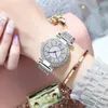 Relógios de pulso 2024 Women's Quartz Watch Inclaid com Rhinestone Steel Band Chain Fashion Business Relloguios feminino