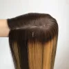 Toppers 6 "x6" evidenziano capelli umani topper seta base #4/27 Bionda marrone Donne toupee Virgin European European Silk Topco
