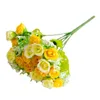 Fleurs décoratives 21heads simulation rose Rose artificielle strass de mariée bouquet de mariée de jardin décor de table d'accueil el