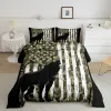 Set Wolf Printed Bedding Set Twin Size for Kids Boys Bedroom, Misty Bed Däcke Cover Set, Comfer Cover Wild Animals Decor 3 Pieces