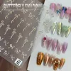 Tattoo Transfer 3D Laser Nail Art Stickers Gold Silvery Pink Butterfly Bow Pattern Manicure Self Adhesive Nail Decals Polish Stickers 240427