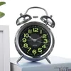 Desk Table Clocks Super Loud Alarm Clock Metal Twin Bell Alarm Clock with Night Light Retro Bedside Clock Silent Table Desk Clocks for Home Bedroo