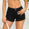 Kvinnors shorts jean shorts kvinnor 2023 hösten ny sexig hål hög midja stretch jeans denim kort ropa mujer s-xxl y240425