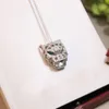 Top qualidade do colar de diamante oco da cabeça de ouro de alta qualidade Mulheres designer de aço inoxidável incrustado com o colar de leopardo de ouro em ouro de 18k Presente de joias de leopardo