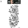 Татуировка переноса черного цветочного эскиза розовые татуировки водонепроницаемые длительные временные татуировки наклейка красота