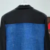 Męskie garnitury pfhq kontrast kolor patchwork dżinsowe kurtki sprayowe drukowane design kreatywność przystojna męska blezery lato 21Z4506