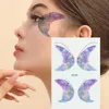 Tatuaż Transfer Fairy Butterfly Wings Błyszcząca tatuaż naklejka wodoodporna oczy twarz ręka