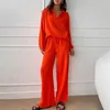 Women's Two Piece Pants Spring Summer Fashion Loose Two Piece Set Women Casual Lapel Long Slved Top Wide Leg Pants Two Piece Set Women Y240426