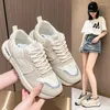 Casual Shoes Fashion Air Wedge Platform Sneakers Women Korean Lace-up Sports For Women's Size Non Slip Travel Flats