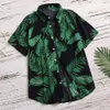 Mäns casual skjortor överdimensionerade herr Hawaiian skjorta mode casual knapp hawaii tryck strand kort ärm snabb torr toppblus s-5xl 240424