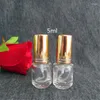 Storage Bottles 100pcs/lot 5ml Clear Spray Cosmetic Bottle Custom Transparent Square Glass Perfume Small