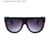 Occhiali da sole con telaio grande occhiali da sole quadrati neri per donne designer di marchi ovali occhiali da sole di moda retrò per donne Oculos de Sol Q240426