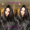 Yiwu Middle Part Long Curly Female Hair Big Wavy Black Star Wig