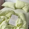 set set di biancheria da letto per ragazze a colori solidi nordici Coppia coppia copripiumino con foglio cuscino doppio punto da letto a punto singolo set completo