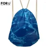 الرباطات Forudesigns Bag Bag Women's Sea Printing Daypack Females جيب التسوق المخصص للأطفال حقيبة أزياء الأطفال Mochila