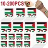 Tattoo Transfer 200-10pcs Water Transfer Sticker Vibrant Colors Palestine Flag Sticker Tattoo Stickers Palestine Face Arm Stickers 240426