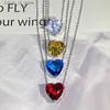 Pendant Necklaces 925 Silver Fashion Queen Necklace Female Retro Color Love Peach Heart Premium Sense H240426