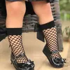 Skarpetki dla dzieci 2023 NOWOŚĆ BOW Fishnet Knee High Long Socks Net Vintage czarne białe krótkie pończochy kostki Summer Thin Baby Girls Kids Socks