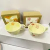 Ceramiczne kubki kubki do kawy ręcznie ściskanie nieregularne kwiaty kubek herbaty na herbatę Ins Style Koreański owsiany kubek śniadaniowy kuchnia napójca 240418