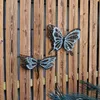 Decoración de pared de mariposa de metal de mariposa 3d arte interior y al aire libre escultura de jardín de patio sala de estar 240419