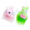 Pingente de boneca de trança de cabelo longa e popular moderna e popular, pingente de cabelo de cabelo comprido e fofo, brinquedo de pelúcia, pingente de mochila de garotas