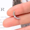 Dangle Chandelier 1PC New Fashionable Curved Cz Cartilage Stud Moon Leaf Helix Rook Conch Screw Back Earring Stainless Steel Ear Piercing Jewelry