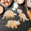 Moldes 3pcs/set Dinosaur Cookie Cutter 3d Pastelero Fondant Pasting Inmohado Postre para hornear plástico Diy Cumpleaños Accesorios de pastel