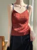 Women's Tanks Chinese Style Silk Satin Suspender Top 2024 Summer V-neck Close Fitting Comfort Sexy Fashion Ethnic Sling