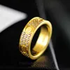Высокие ювелирные кольца для Картера Женского Титанового стали Узкие три ряда бриллиантовых гвоздя, полные звезд, полных бриллиантов Пара, Оригинал 1: 1 с настоящим логотипом