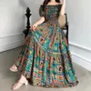 Abito indiano estate in spiaggia per le vacanze vestiti lunghi maxi vintage sexy ballo coreano casual boho bohémien florel vestidos 240415